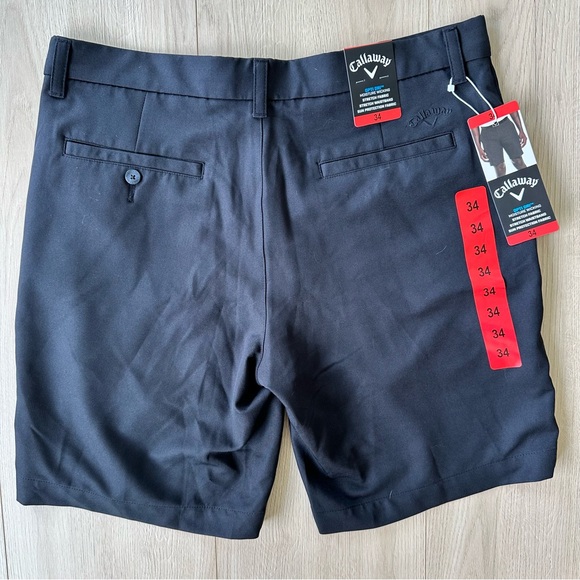 Callaway Men's Black Flat Front Shorts - Picture 1 of 5